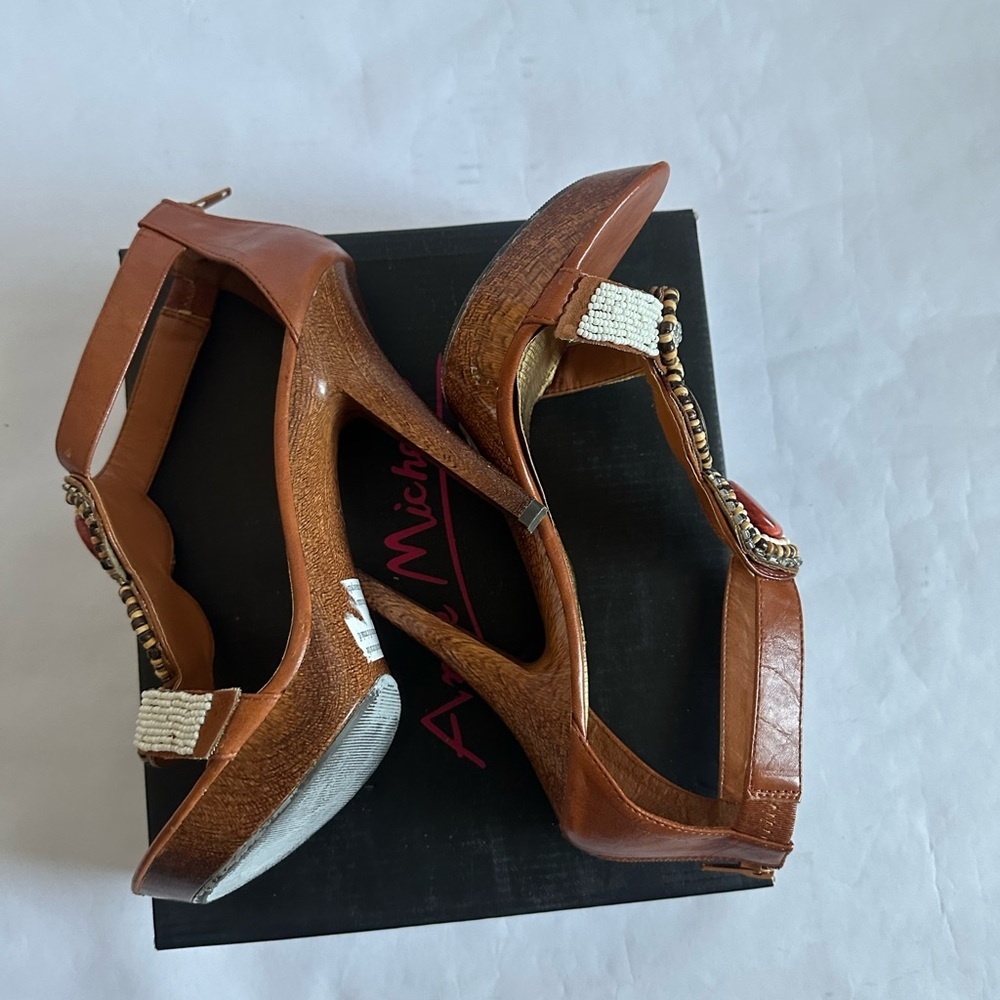Anne Michelle Brown Embellished Women's Sandals - Picture 3 of 13